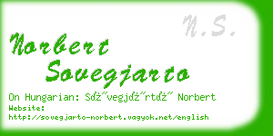 norbert sovegjarto business card